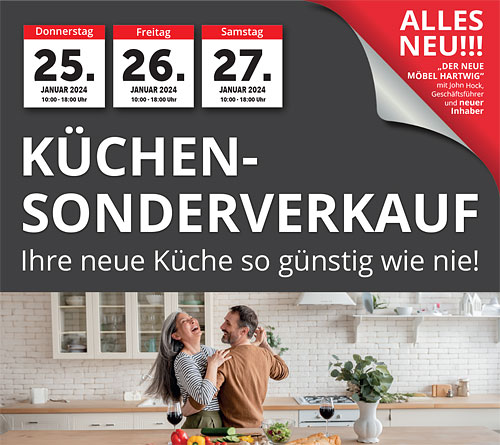  Exklusiver Küchen Sonderverkauf nach Neu-Eröffnung in Ibbenbüren vom 25.01. - 27.01.2024